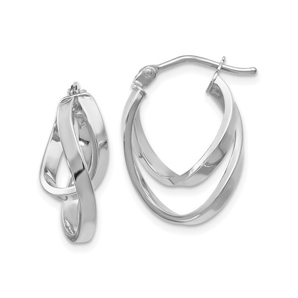 Double Twist Hinged Hoop Earrings Koser Jewelers Mount Joy, PA