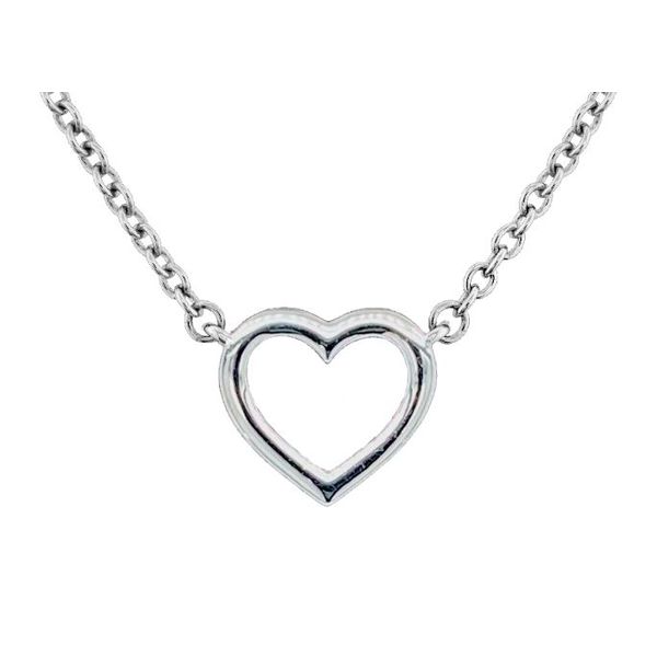 Small Stationary Polished Open Heart Necklace Koser Jewelers Mount Joy, PA