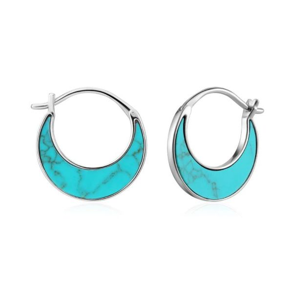 Ania Haie Tidal Turquoise Crescent Hoop Earrings Koser Jewelers Mount Joy, PA