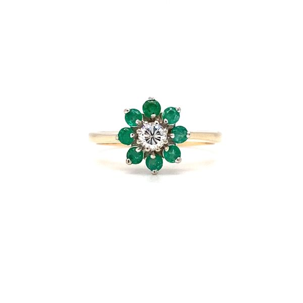 Emerald and Diamond Flower Ring Koser Jewelers Mount Joy, PA