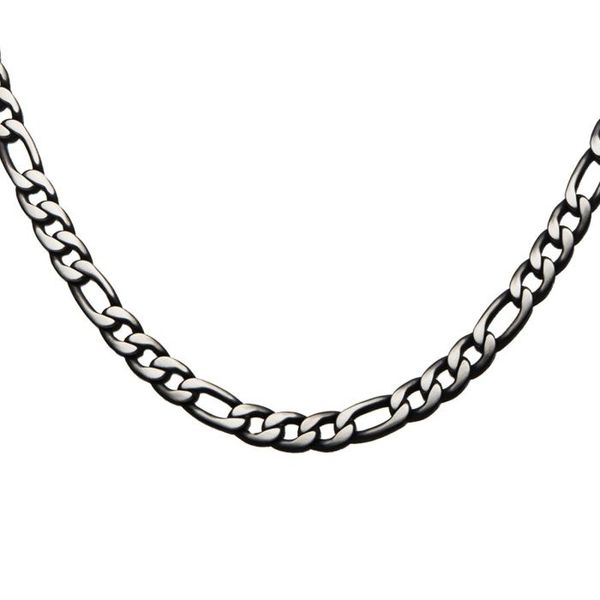 Black Plated Stainless Figaro Chain 