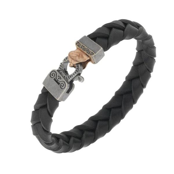 Marco Dal Maso Braided Black Leather Bracelet Koser Jewelers Mount Joy, PA