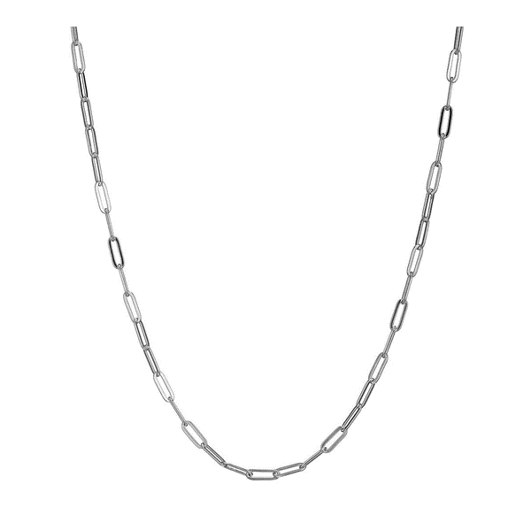 Lady's Elle Sterling Silver Paperclip Chain Necklace 17