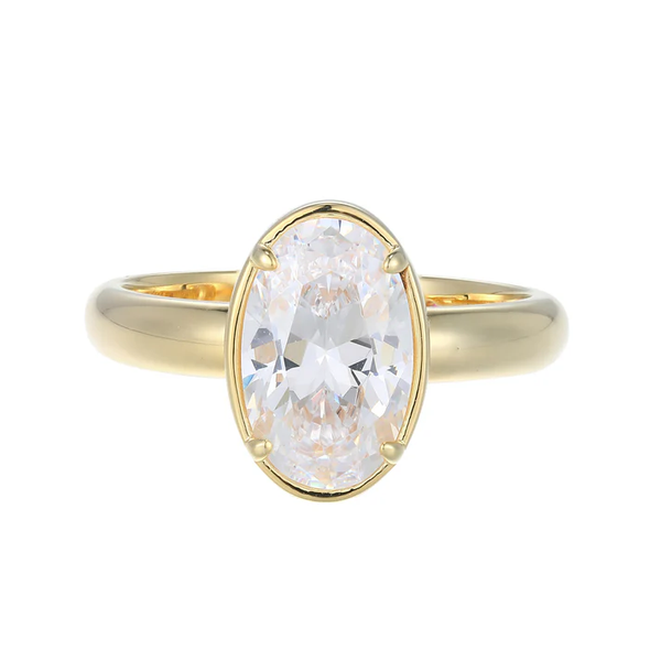 Elle Gold Plated Sterling Silver Serenelle Solitaire Ring Krekeler Jewelers Farmington, MO
