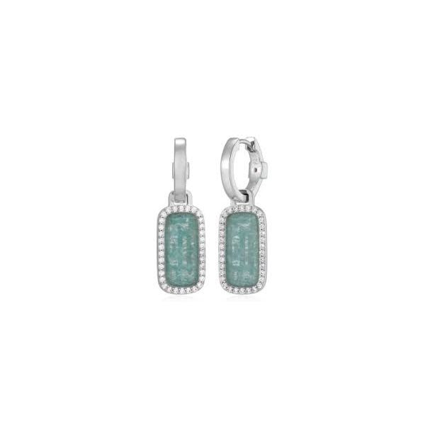 Elle Sterling Silver Allure Dangle Amazonite and White CZ Earrings Krekeler Jewelers Farmington, MO