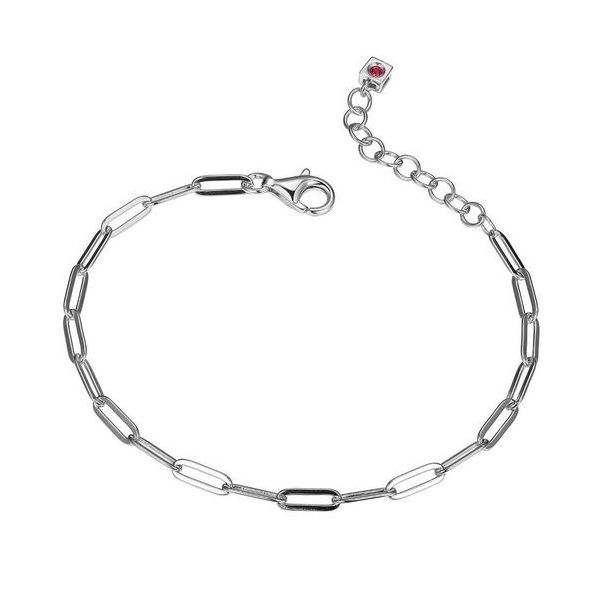 Lady's Elle Sterling Silver Bracelet made of Paperclip Chain (3mm), Measures 6.75