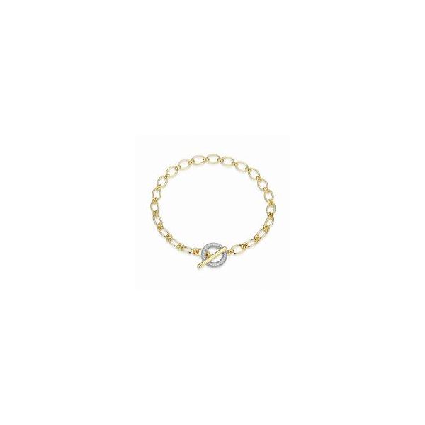 Elle Gold Plated Sterling Silver Long Short Bracelet 6.75 Inches Krekeler Jewelers Farmington, MO