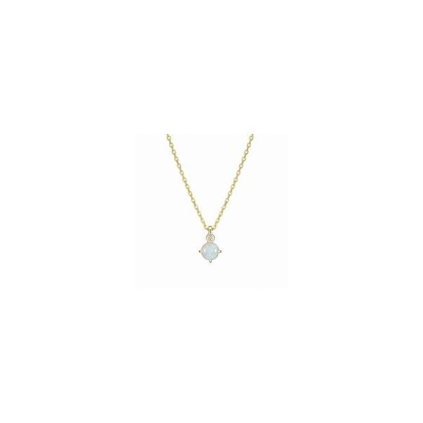 Lady's Elle Gold Plated Sterling Silver Birthstone October Created Opal With Lab Grown Diamond Krekeler Jewelers Farmington, MO