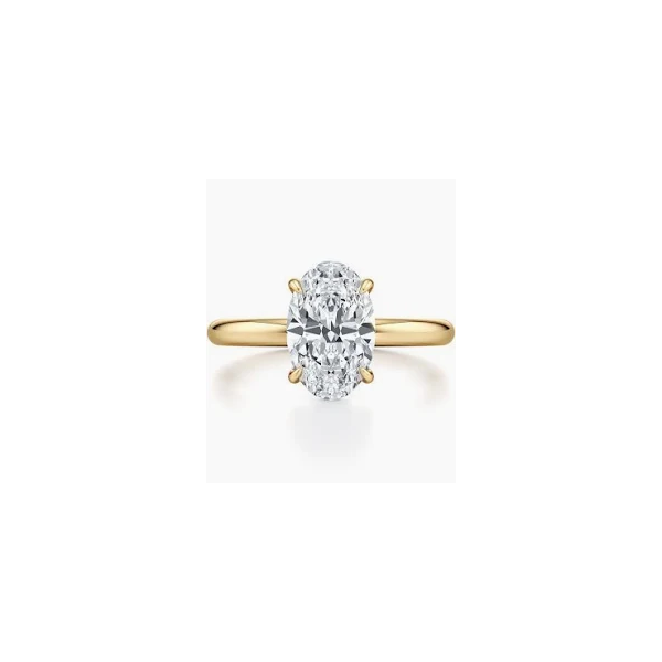 14k Yellow Gold Lab Grown Diamond Ring With One Lab Grown Oval Cut Diamond Krekeler Jewelers Farmington, MO