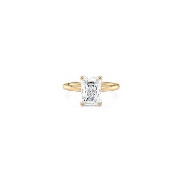 14k Yellow Gold Lab Grown Diamond Ring With One Lab Grown Radiant Cut Diamond Krekeler Jewelers Farmington, MO