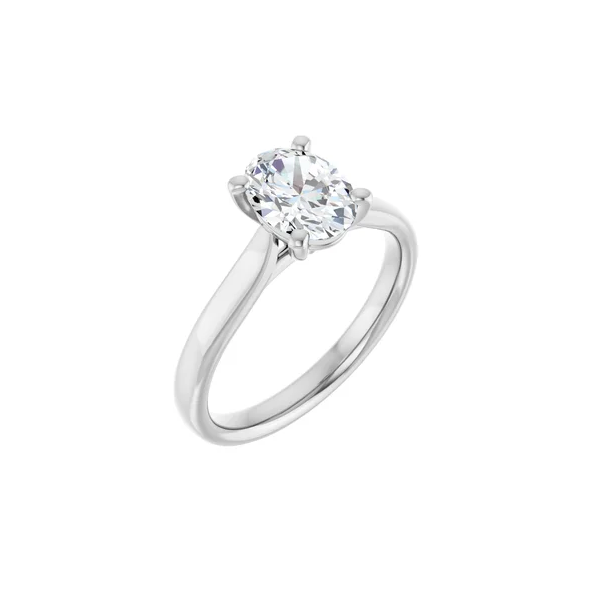 Lady's 14 Karat Yellow Gold Lab Grown Diamond Solitaire Ring With One Oval Cut Lab Grown Diamond Krekeler Jewelers Farmington, MO