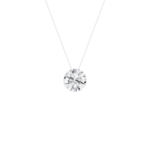 14 Karat White Gold Bezel Set Solitaire Pendant Krekeler Jewelers Farmington, MO