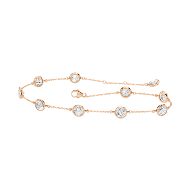 Lady's 14 Karat Rose Gold Lab Grown Diamond Bracelet Krekeler Jewelers Farmington, MO
