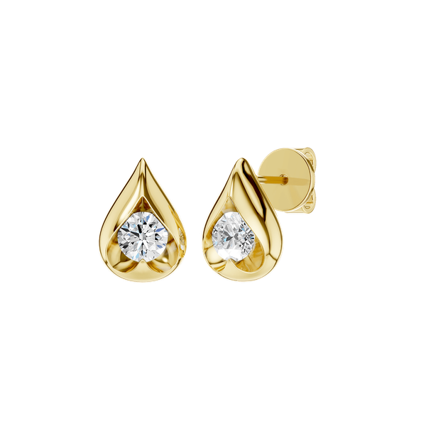 Lady's 14 Karat Yellow Gold Lab Grown Diamond Post Earrings Krekeler Jewelers Farmington, MO