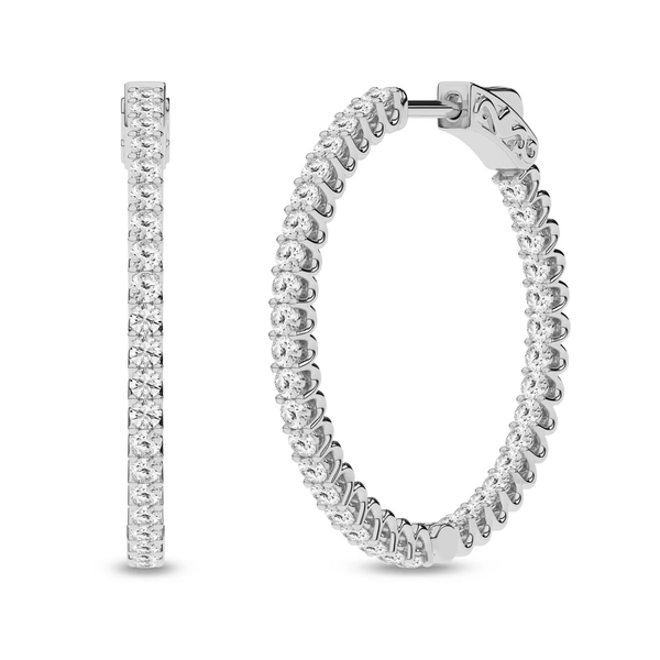 Lady's 14 Karat White Gold Lab Grown Diamond Earrings 2.00 ctw Krekeler Jewelers Farmington, MO