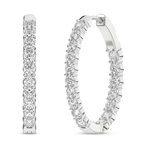 Lady's 14 Karat White Gold Lab Grown Diamond Earrings 3.00 ctw Krekeler Jewelers Farmington, MO