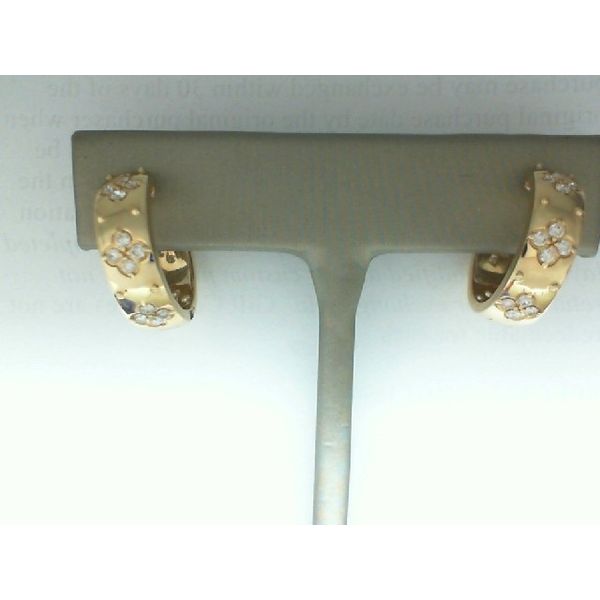14 Karat Yellow Gold Diamond Hoop Earrings Krekeler Jewelers Farmington, MO