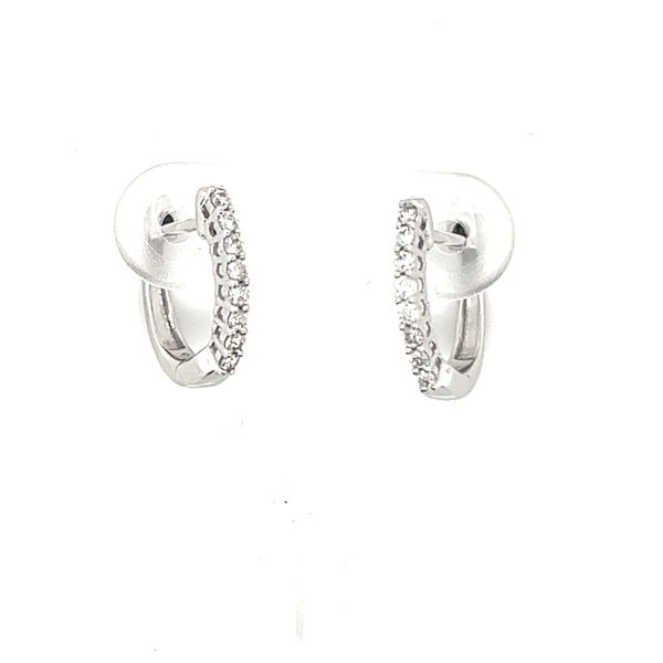 Lady's 14 Karat White Gold Oval Hoop Earrings Krekeler Jewelers Farmington, MO
