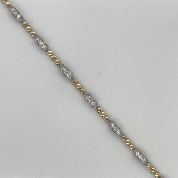 Lady's 14 Karat Yellow and White Gold Diamond Bracelet Krekeler Jewelers Farmington, MO