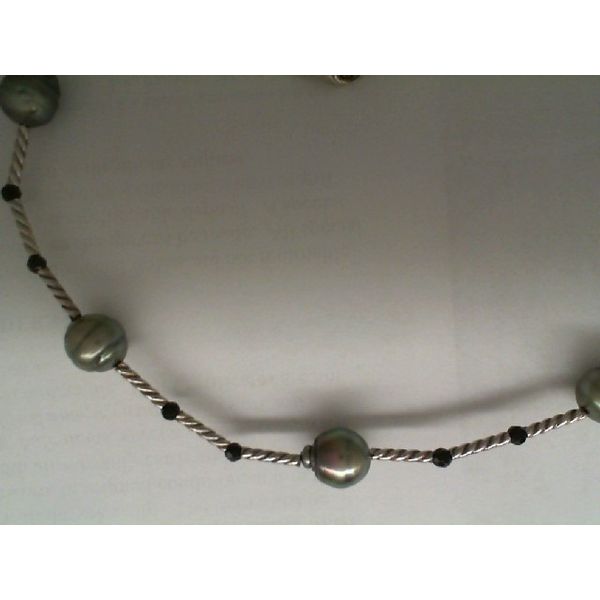 Sterlling Silver BlackTahitian Pearl And Onyx Necklace Krekeler Jewelers Farmington, MO