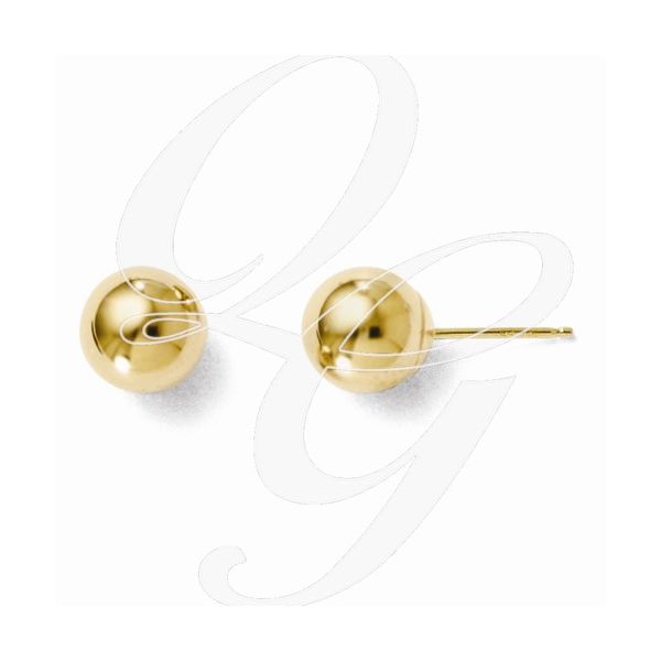 Lady's Leslie's 14 Karat Yellow Gold 7mm Ball Post Earrings Krekeler Jewelers Farmington, MO