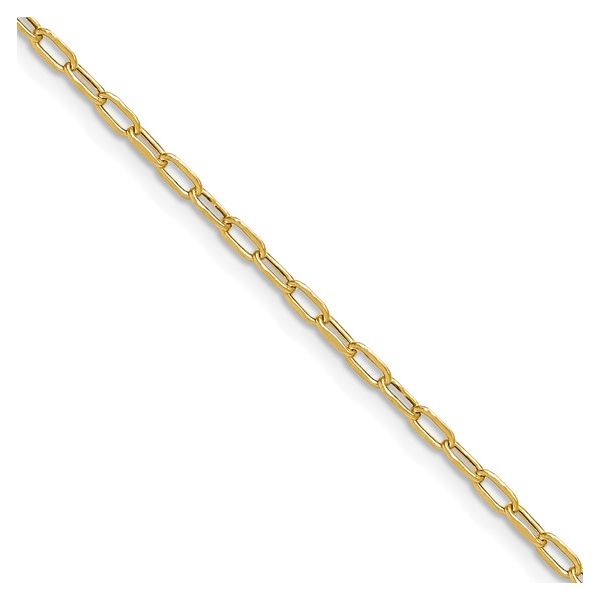 Lady's 14 Karat Yellow Gold 2.2mm Semi-Solid Beveled Diamond Cut Paperclip Chain 18' Krekeler Jewelers Farmington, MO