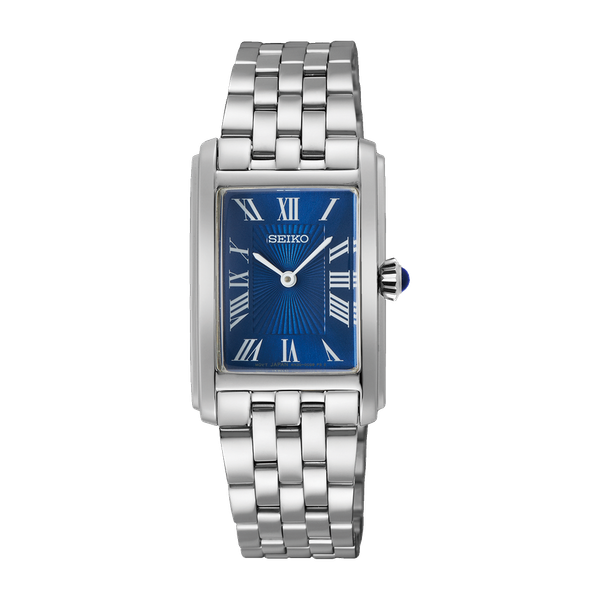 Lady's Seiko Essentials Sterling Silver Quartz Blue Dial Watch Krekeler Jewelers Farmington, MO