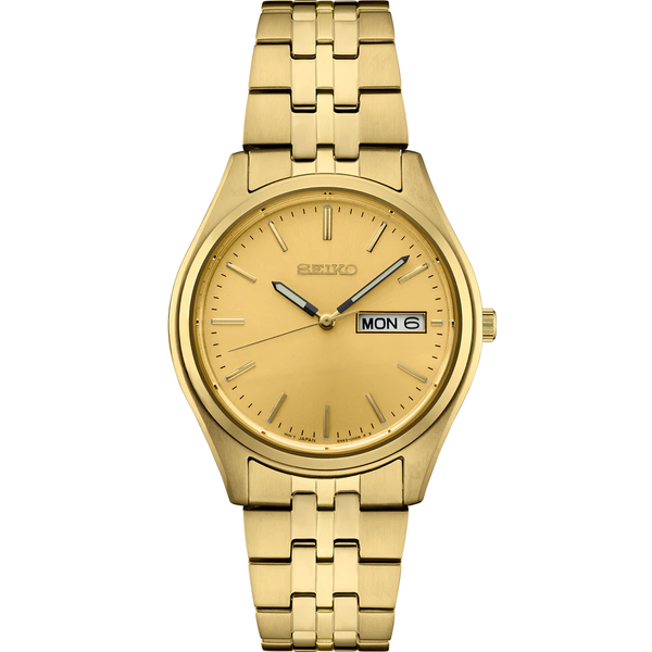 Gents Yellow Seiko Watch with Champagne Dial Krekeler Jewelers Farmington, MO