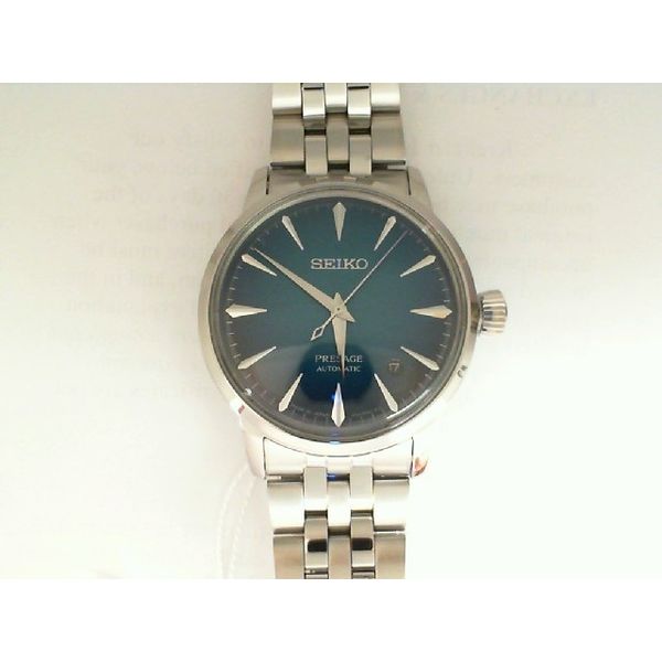 Seiko Presage Cocktail Time Stainless Steel Automatic Blue Dial Metal Band Krekeler Jewelers Farmington, MO