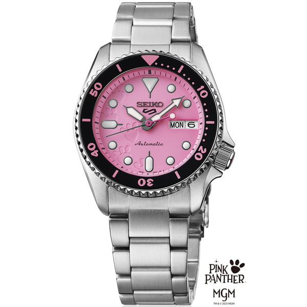 Seiko 5 Sport Limited Edition Pink Panther Watch SRPM07 Krekeler Jewelers Farmington, MO