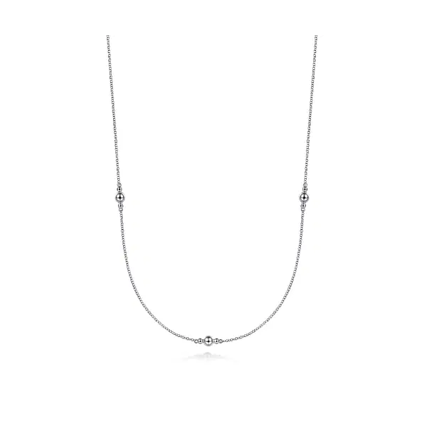 Gabriel & Co 36 inch 925 Sterling Silver Beaded Necklace Krekeler Jewelers Farmington, MO