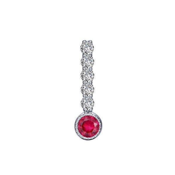 Sterling Silver Birthstone January Long Pendant Simulated Stones Krekeler Jewelers Farmington, MO