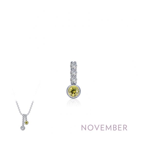 Sterling Silver Birthstone November Short Pendant Simulated Stones Krekeler Jewelers Farmington, MO