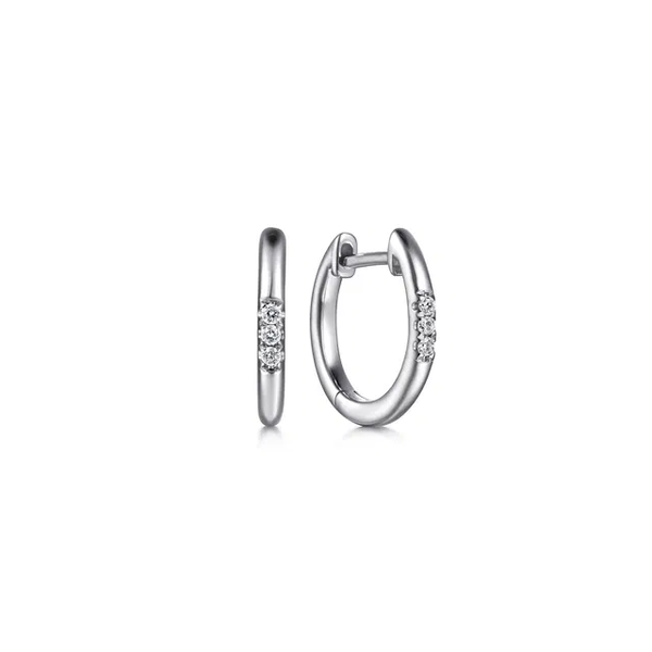 Lady's Gabriel & Co. Sterling Silver Earrings With 6 Round Cut Diamonds Weighing .04 ctw Having G Color and SI2 Clarity Krekeler Jewelers Farmington, MO