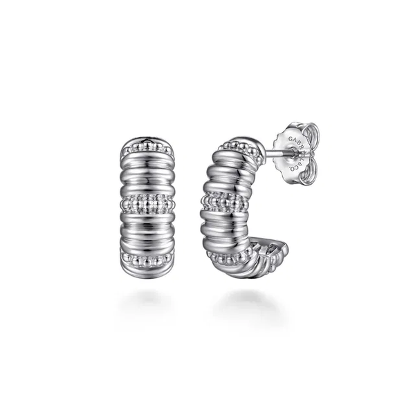 Lady's Gabriel Sterling Silver Bujukan Shrimp J Hoop Earrings Krekeler Jewelers Farmington, MO