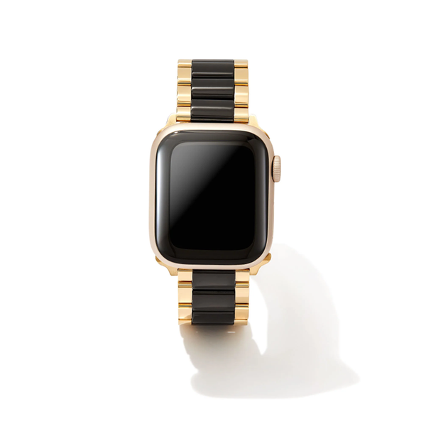 Kendra Scott Dira 3 Link Watch Band in Gold Tone & Black Stainless Steel Krekeler Jewelers Farmington, MO