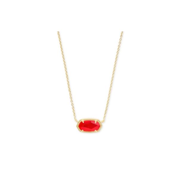 Kendra Scott Elisa Short Pendant Necklace Gold Red Illusion Krekeler Jewelers Farmington, MO