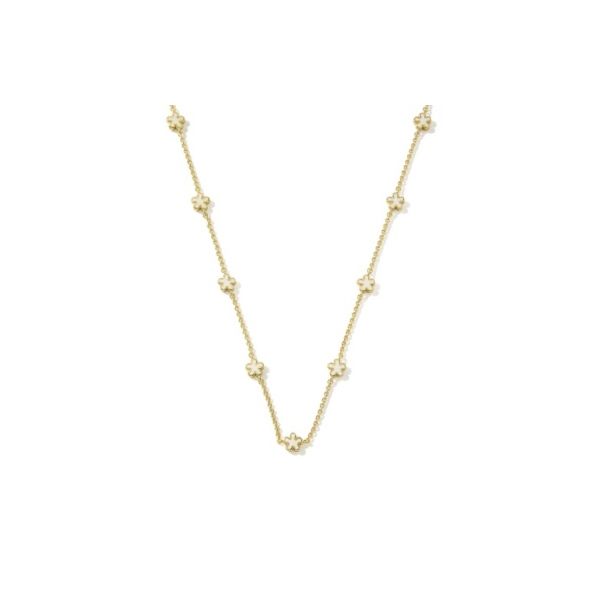 Kendra Scott Jane Strand Necklace Gold White Enamel Krekeler Jewelers Farmington, MO