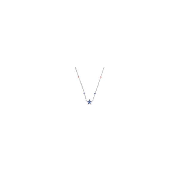 Kendra Scott Mini Cassidy Short Pendant Necklace Silver Cobalt Blue Illusion Krekeler Jewelers Farmington, MO