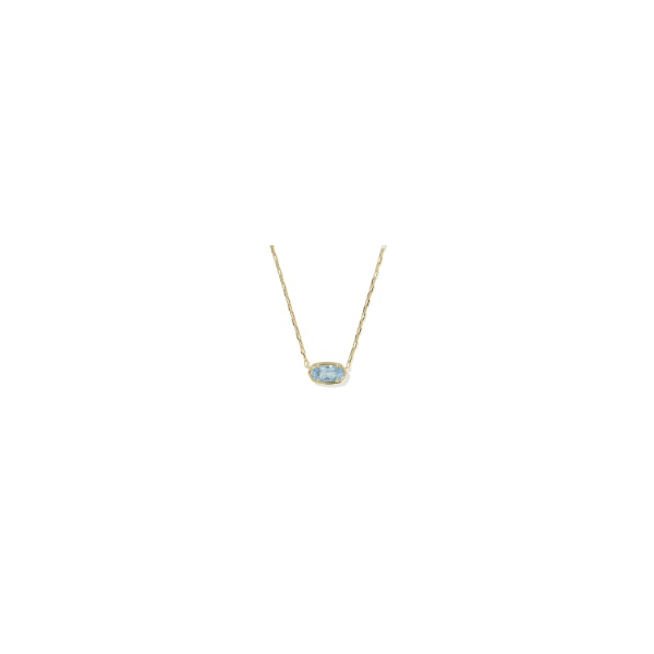 Kendra Scott Elisa Luxe Chain Necklace Gold-tone Light Blue Krekeler Jewelers Farmington, MO
