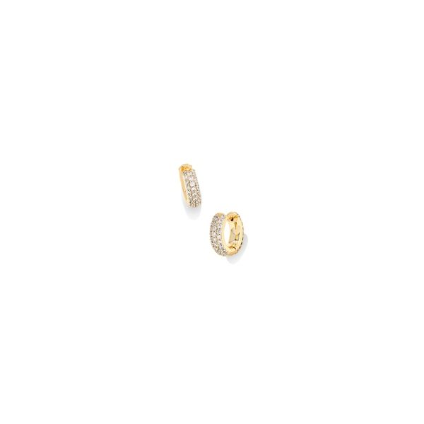 Kendra Scott Mikki Pave Huggie Earrings in Gold-tone Metal Krekeler Jewelers Farmington, MO