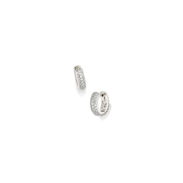 Kendra Scott Mikki Pave Huggie Earrings Silver-tone Krekeler Jewelers Farmington, MO