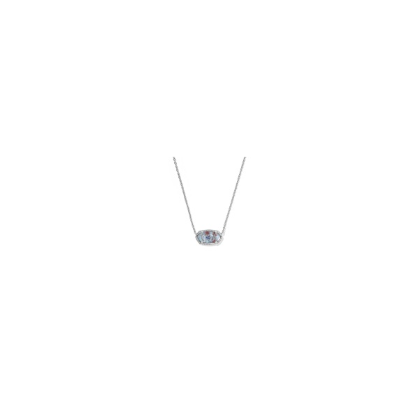 Kendra Scott Elisa USA Pendant Necklace Silvertone Red, White and Blue Illusion Krekeler Jewelers Farmington, MO
