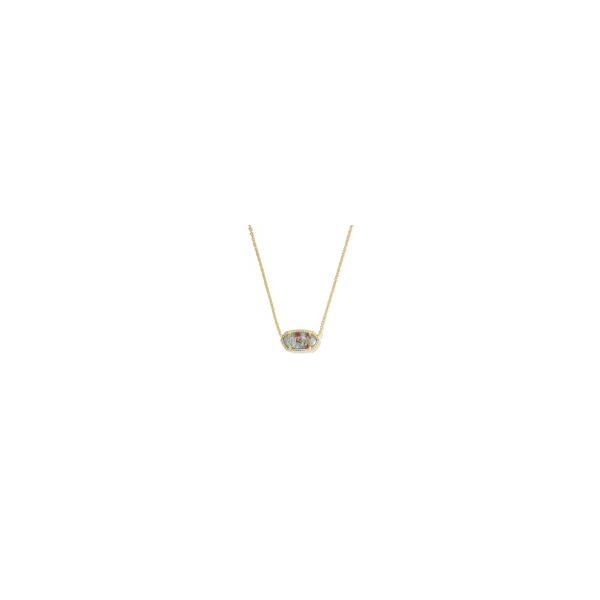 Kendra Scott Elisa USA Pendant Necklace Goldtone Red, White and Blue Illusion Krekeler Jewelers Farmington, MO