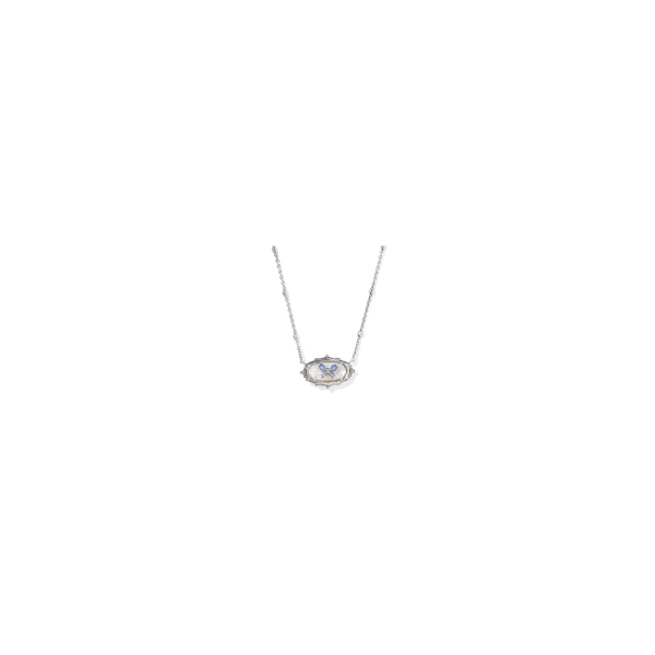 Kendra Scott Dolly Parton Elisa Butterfly Necklace in Vintage Silver Ivory Mother of Pearl Krekeler Jewelers Farmington, MO