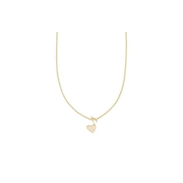 Kendra Scott x Dolly Parton Ari Heart Music Note Short Pendant Necklace Gold Iridescent Drusy Krekeler Jewelers Farmington, MO