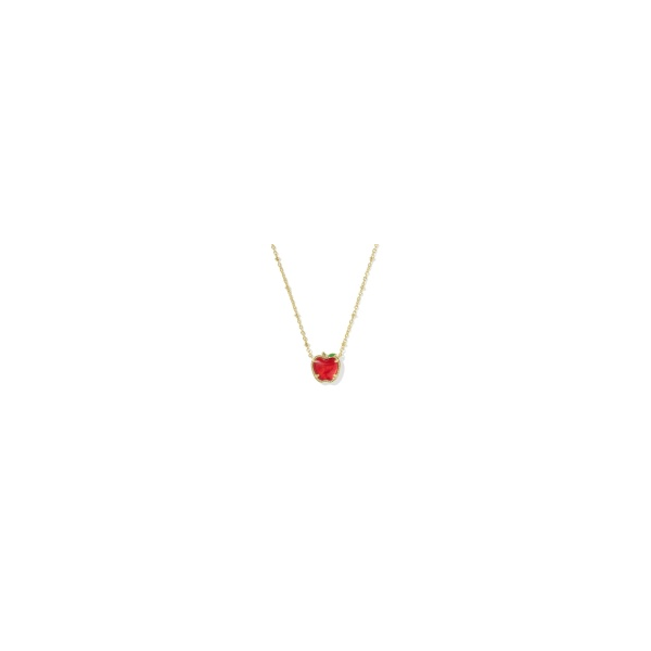 Kendra Scott Apple Short Pendant Necklace Goldtone Red Illusion Krekeler Jewelers Farmington, MO