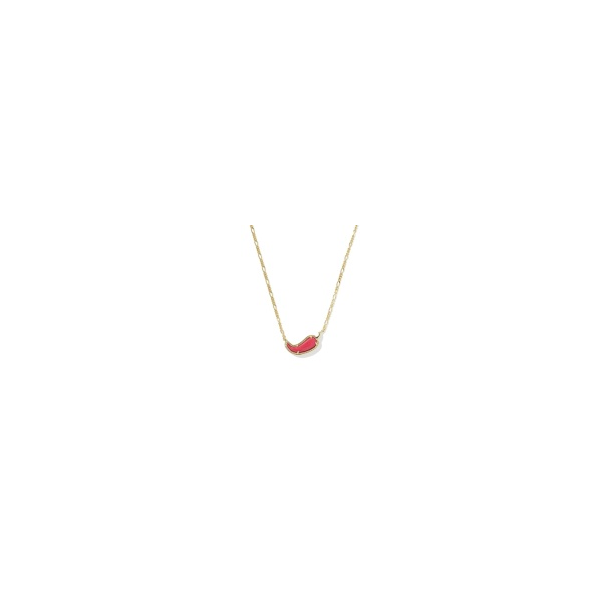 Kendra Scott Chili Pepper Pendant Necklace Goldtone Red Vermillion Magnesite Krekeler Jewelers Farmington, MO