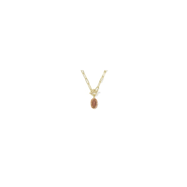 Kendra Scott Elisa Link Chain Necklace Gold Orange Goldstone Krekeler Jewelers Farmington, MO