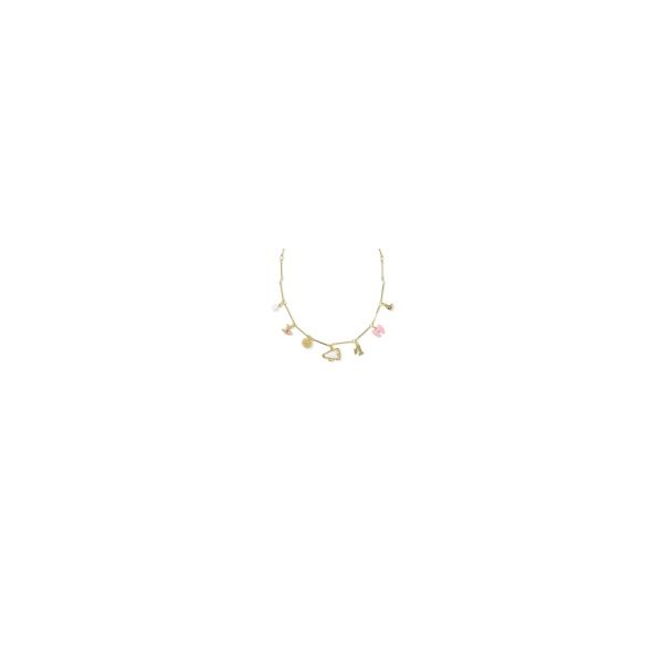 Kendra Scott Cheer Charm Necklace Pink and White Mix Goldtone Krekeler Jewelers Farmington, MO